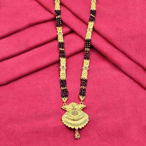 Bán buôn 24K Micro vàng Quảng Cáo & <span class=keywords><strong>Ruby</strong></span> đá dài mặt dây chuyền <span class=keywords><strong>mangalsutra</strong></span>, thời trang quảng cáo <span class=keywords><strong>mangalsutra</strong></span>, đồ trang sức cưới truyền thống Ấn Độ. - Product Image 4
