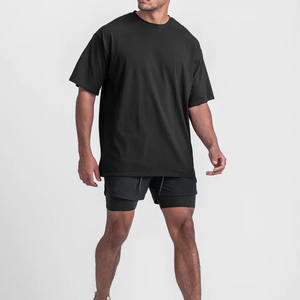 T-shirt oversize 100% coton lourd 210 GSM, épaules tombantes, coupe ample, streetwear uni, tricoté pour homme - Product Image 6