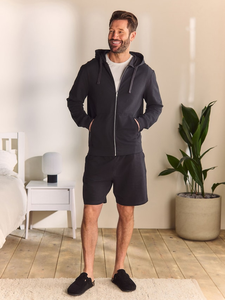 เสื้อมีฮู้ดสำหรับผู้ชายเสื้อผ้ามีฮู้ดสำหรับขายเสื้อผ้าแนวสตรีทแฟชั่นผ้าฝ้ายแบบกำหนดเองมีซิปสีดำ - Product Image 2