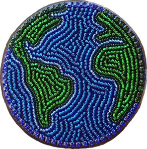 Blanco hecho a mano para posavasos con cuentas verdes de alta calidad para el hogar caja de Decoración de mesa embalada artesanía india - Product Image 6