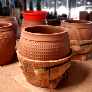 Pot en céramique émaillée artisanal décoratif, texture bouillante, rustique, écologique, durable, revêtement en poudre, personnalisable, plastique d'extérieur - Product Image 5