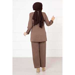 Costume de veste à nouer sur le côté avec décoration boutonnée - Product Image 4