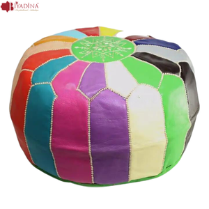 Pouf artificiel marocain en cuir créatif moderne pouf pouf fait à la main repose-pieds pour la maison hôtel chambre salon villa appartement - Product Image 3
