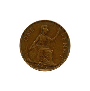 เหรียญสะสมเพนนีสีแดงของสะสม1945ที่หายากในสหราชอาณาจักร - Product Image 6