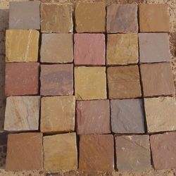 Pavés en pierre naturelle de grès brun d'automne de qualité supérieure, coupés à la main, pour les allées, les chemins et les jardins extérieurs - Product Image 5