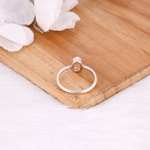 แหวนพลอยซิทรินธรรมชาติทรงรีเจียระไนเงินแท้ 925 งานแฮนด์เมด ของขวัญสำหรับเธอ ขายดี - Product Image 3