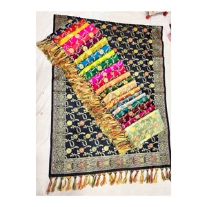 Trendy Banarasi Silk Dupatta Collection with Golden Zari Work Perfect Match for Salwar Kameez Kurti and <b>Wedding</b> Functions - Product Image 1