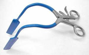 Rétracteur vaginal latéral 8,25 pouces, revêtement PVC bleu, manivelle manuelle, poignées dorées pour chirurgie gynécologique - Product Image 6