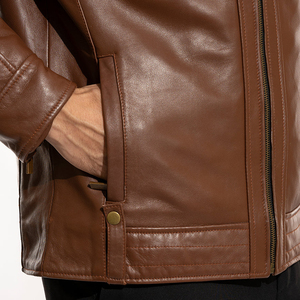 Veste en cuir légère de qualité supérieure pour homme, nouveau design élégant avec col montant, toile fine pour l'hiver, veste pour homme - Product Image 6