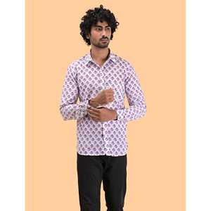 Chemise décontractée pour homme en coton imprimé à manches longues, motifs floraux et à pois sur tissus popeline et oxford, fabrication ODM - Product Image 1