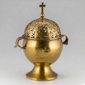 Church Glory, incensario colgante de luz de latón hecho a mano, quemador de incienso de Iglesia Vintage para ambiente ceremonial y espiritual - Product Image 1