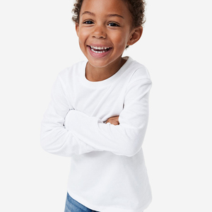 OEM/ODM T-shirt personnalisé pour enfants en pur coton peigné tricoté 100% Style sable Décontracté Manches courtes Col rond Saison d'été Longueur régulière - Product Image 5