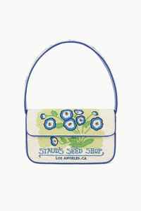 Beaded Handbag Seed Bead Shoulder <b>Bag</b> Floral Fruit Pattern Underarm <b>Bag</b> Women Evening Purse <b>Party</b> Wedding Clutch <b>Blue</b> Glass Bead - Product Image 6