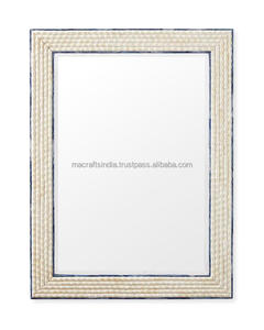 Miroir mural fait à la main de meilleure qualité, design moderne, cadre en bois incrusté d'os, décoration unique pour la maison et la salle de bain - Product Image 1