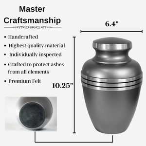 Urnas de cremación de metal para cenizas para adultos, hombres y mujeres, urnas decorativas para adultos, urnas funerarias, entierro - Product Image 6