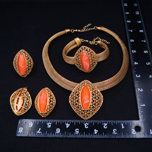 Zhuerrui Italiano disegni in oro da donna Set di gioielli da festa Fine bigiotteria di lusso grandi collana di gioielli Set HC2500314 - Product Image 5