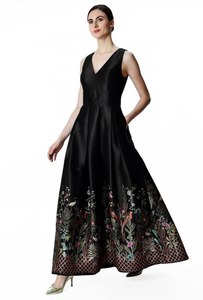 Độc Quyền Hoa Thêu Giả Tread Động Vật Mới Các Loại Thiết Kế Thoáng Khí Màu Đen Nga Lụa Dệt Sọc George Vải - Product Image 2