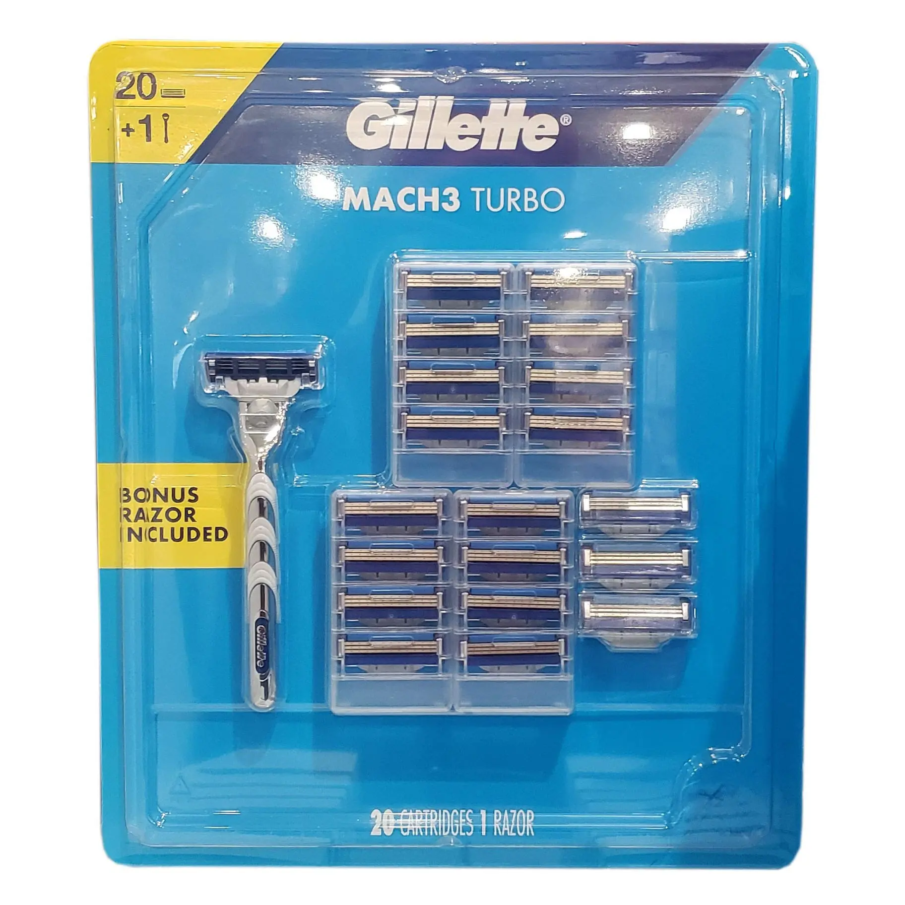 Gillette Mach3 Turbo Razor Handle (20 cartouches)