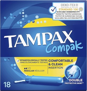 Toallas Sanitarias Desechables con Alas de Algodón Tampax, las Más Vendidas - Product Image 1