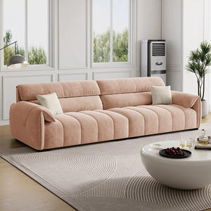 Divano Modulare Moderno Bianco Beige Crema Grigio Nero <span class=keywords><strong>Rosa</strong></span> per Soggiorno a 3 4 5 6 Posti in Tessuto Angolare - Product Image 4