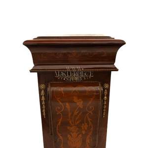 Colonne décorative en bois avec plateau en marbre de luxe - Product Image 4
