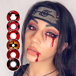 Lentes de Contacto Sharingan, Lentes de Contacto, Lentes de Contacto, 1 Año, Venta Al por Mayor, Cosplay, Lentes de Ojo Rojo, Halloween, Envío Gratis - Product Image 1