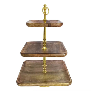 Most Demanding <b>Wooden</b> <b>Cupcake</b> <b>Stand</b> for Wedding Table Decor Hot Selling Luxurious Cake <b>Stand</b> Good Quality 3 Tier Cake Server - Product Image 4