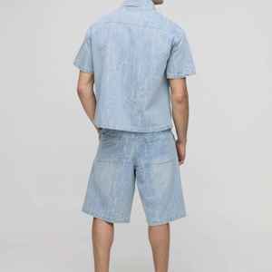 Pantalones Cortos de Mezclilla para Hombre, Precio al por Mayor, OEM, Ropa de Verano, 100% Algodón, Lavado a la Piedra - Product Image 4