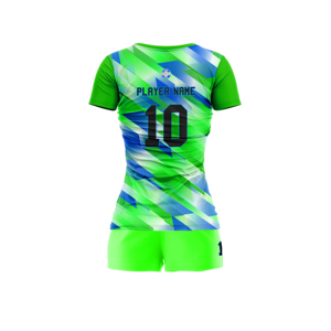 Performance Stretch Women <b>Volleyball</b> Uniform Leopard Pattern Spandex/Polyester Lightweight Fabric Jersey Short <b>Set</b> Athletic - Product Image 3