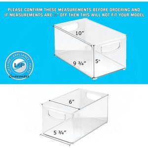 Clear BPA Reinforced Plastic <b>Drawer</b> Baskets with Handles for Kitchen Cabinets & Refrigerators (4 Pack) - Product Image 2
