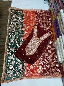 ชุดเดรสซาลาร์กาเมซทำจากอะคริลิคสไตล์โกต้าตัดเย็บอย่างมีสไตล์พร้อมรายละเอียดเกี่ยวกับชาติพันธุ์สำหรับชุดปาร์ตี้เทศกาลอินเดียและปากีสถาน - Product Image 2