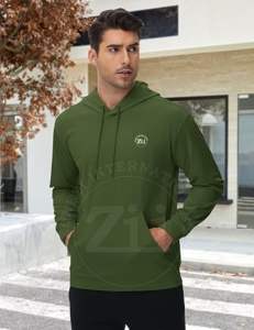 Sweat-shirts à capuche légers pour hommes, coupe classique, vintage, de haute qualité, avec logo personnalisé brodé, en molleton 100% coton, pour l'hiver, vente en gros - Product Image 5