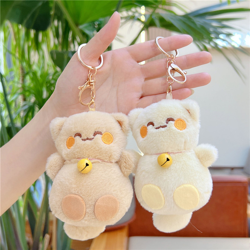 Japanese Bell Charm Cat Bag Plush Toy Keychain Pendant