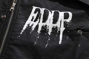 Blouson en cuir unisexe coupe courte personnalisé, style streetwear classique, bomber, logo avant, imperméable et coupe-vent - Product Image 3