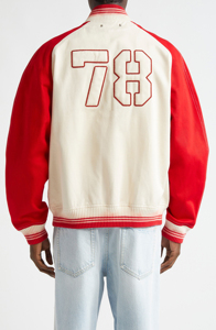 Chaqueta universitaria de poliéster con logotipo personalizado al por mayor para hombre, chaqueta bomber de béisbol universitaria con bolsillos y botones y cierre - Product Image 2