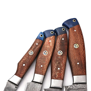 Juego de Cuchillos de Cocina de Cinco Piezas de Acero de Damasco Hechos a Mano con Diseño Ambidiestro, Mangos de Madera de Alta Durabilidad - Mejor Precio - Product Image 3