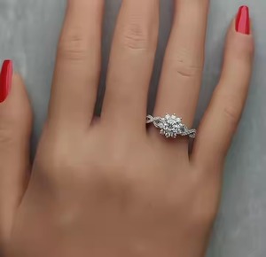 14พันทองคําขาวเครื่องประดับRadiant Cut VVSเพชรธรรมชาติแหวนหมั้นMoissaniteเครื่องประดับสําหรับของขวัญผู้หญิง - Product Image 3