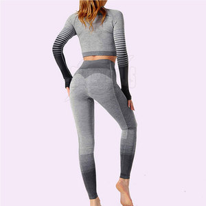 ชุดโยคะมืออาชีพผ้าสแปนเด็กซ์/ ไนลอน2ชิ้นเอวยืดหยุ่นได้ดีกันน้ำระบายอากาศได้ดี - Product Image 2