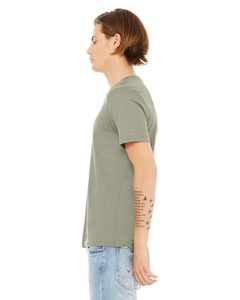 T-shirt unisexe à manches courtes et col en V chiné CVC coupe régulière col en V T-shirt respirant en mélange d'ardoise chinée CVC pour les commandes en gros - Product Image 6