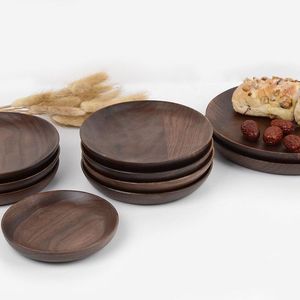 Top Selling Round Wood Plate for <b>Kitchen</b> & Tabletop Natural Wood Texture Round Shape Plate at Reasonable Price - Product Image 2