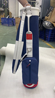 Sacs de golf avec broderie de logo personnalisé d'usine pochette en cuir et toile sac de support de golf LCGB-0014