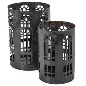 Bougeoirs en métal glamour pour décor de vacances ou centres de table de mariage avec des motifs détaillés complexes - Product Image 5