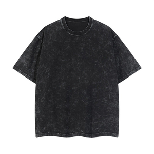 T-shirts en maille délavée pour hommes 2026, haute qualité, 200g, 100% coton, logo personnalisé sérigraphié, écologiques, séchage rapide - Product Image 4