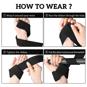 Sangles de levage de gymnastique en néoprène à impression personnalisée Poignets de fitness antidérapants pour l'haltérophilie Force Poignet imprimé sur mesure - Product Image 2