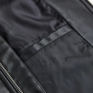 Veste en cuir synthétique douce sur mesure pour hommes, de haute qualité, tendance populaire, doublée, fermeture éclair, veste en cuir pour hommes, vente en gros d'usine - Product Image 6