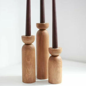 Nuevo Juego de 3 piezas hecho a mano, juego decorativo de madera, portavelas X Mas Day, logotipo personalizado para regalar, portavelas de madera para el hogar, X Mas Day - Product Image 1