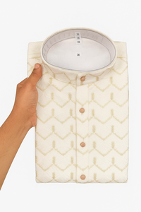 Venta caliente de los hombres tradicionales de algodón étnico indio impreso Kurta Churidar para festivales celebraciones fiesta desgaste sin arrugas - Product Image 4