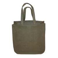 Grand sac fourre-tout en jute imprimé de logo recyclé personnalisé Sac à provisions en toile simple de jute naturelle pour femmes à usage cadeau réutilisable
