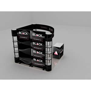 Estante de exhibición de aluminio portátil Armarios de almacenamiento de acrílico con diseño de torre plegable Twister trasero iluminado - Product Image 4