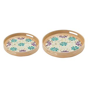 Meilleur Choix Design Bambou Rotin Service Plateaux De Rangement Plateaux Ensemble Table De Service En Gros Bon Prix Cuisine Plateau Organisateur - Product Image 1